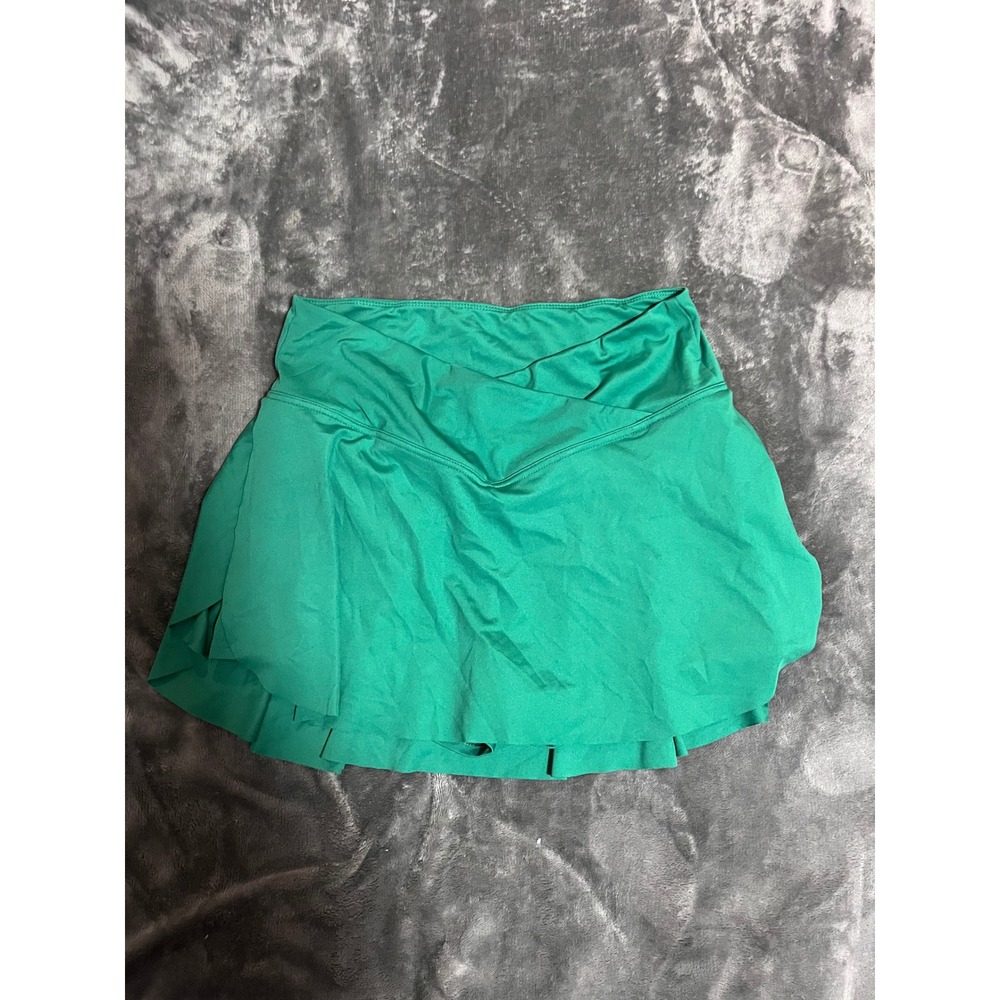Green Crossover Waist Athletic Skirt Pleated Tennis Golf Skirt XLt